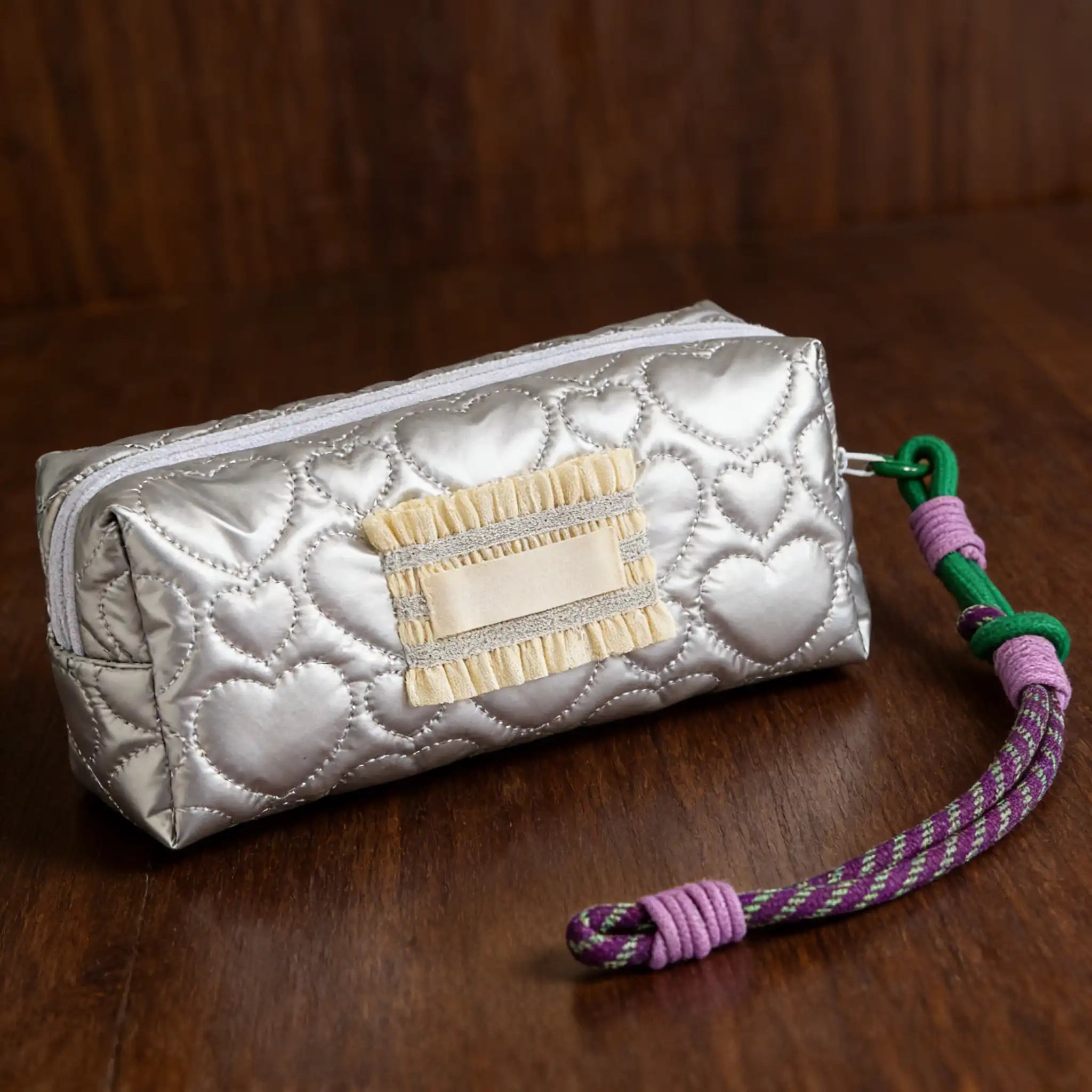 Trousse à stylos Métallique Argent