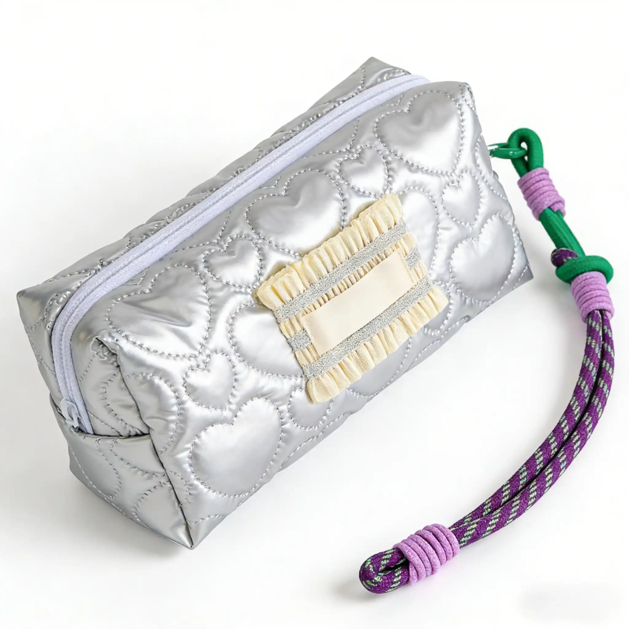 Trousse à stylos Métallique Argent