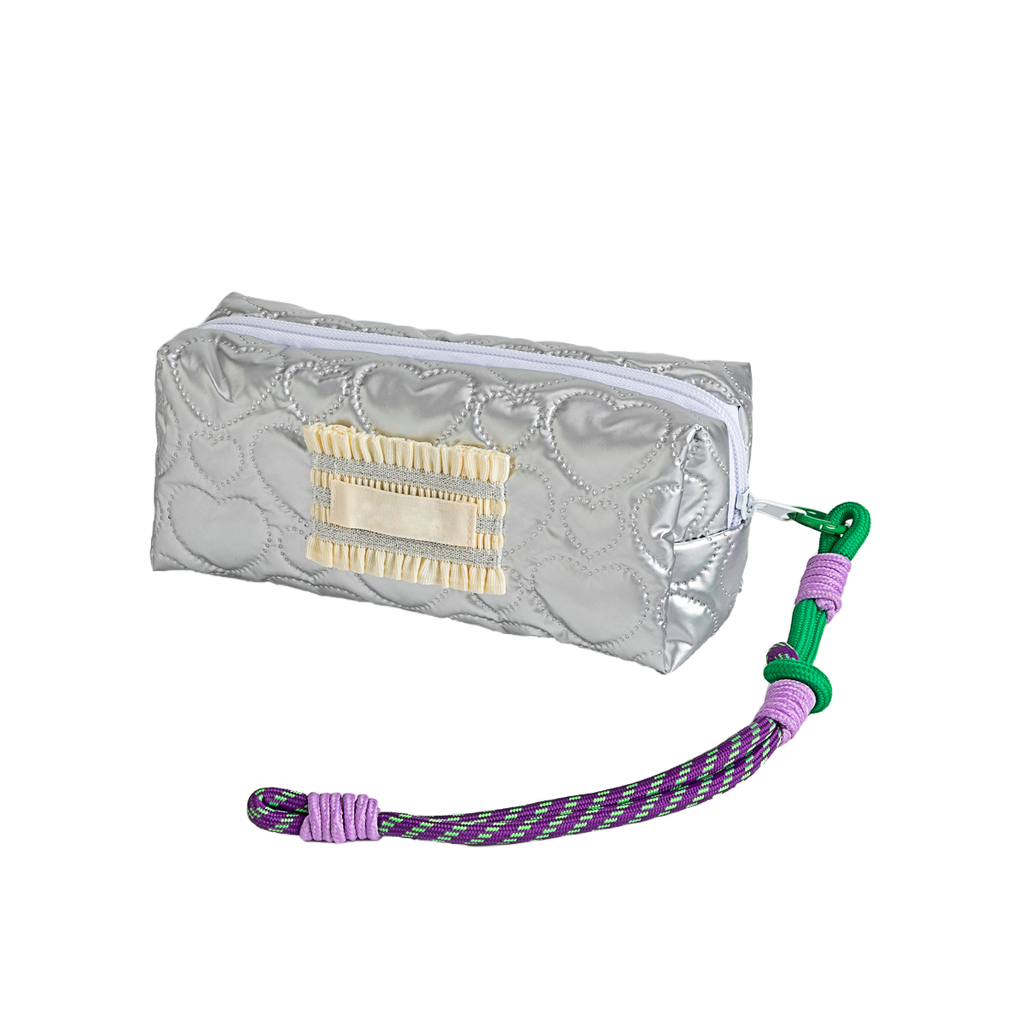 Trousse à stylos Métallique Argent