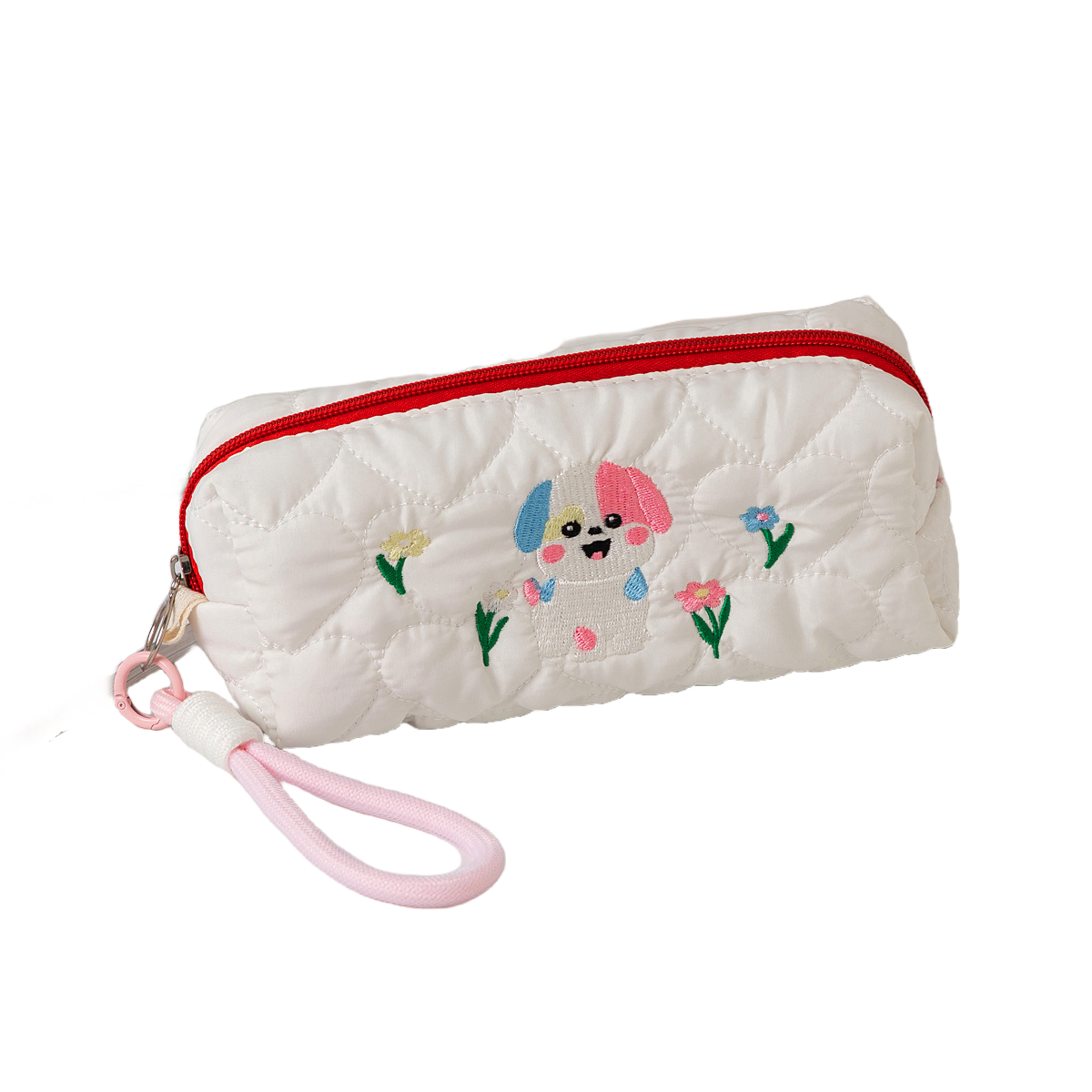 Trousse à stylos Chien Fleuri